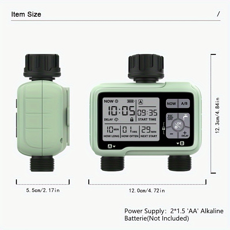 Super Timing System 2-outlet Water Timer Irrigazione automatica all'aperto  Programma completamente regolabile