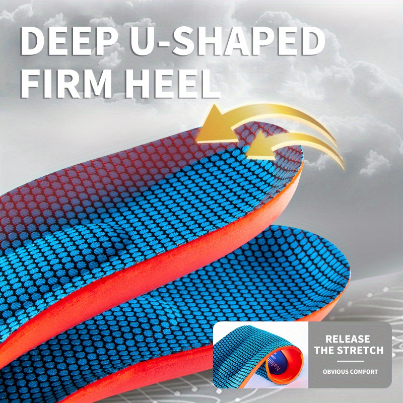 1pair New Sports Elasticity Insoles For Shoes, Shock Absorption Breathable Comfortable Running Insoles