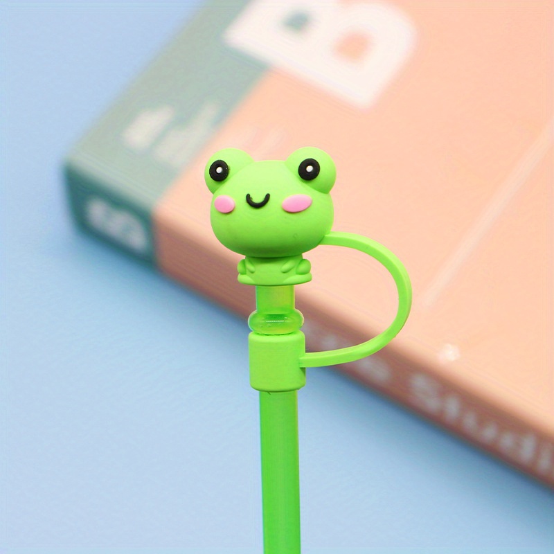 1pc Reusable Drinking Straw Tips Cover Lovely Cartoon for Ages 12+