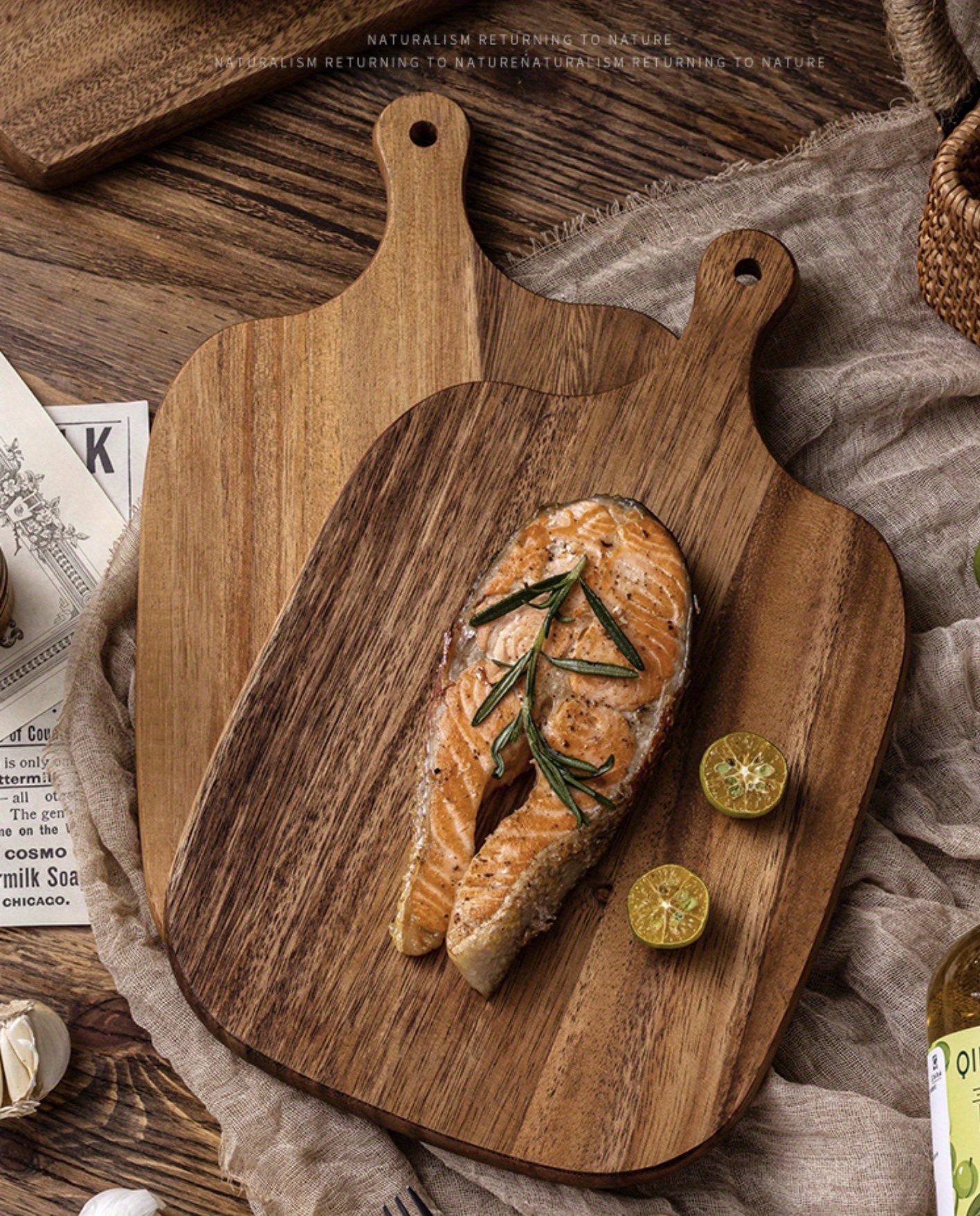 Acacia Wood Cutting Board Wooden Kitchen Cutting Boards For Temu