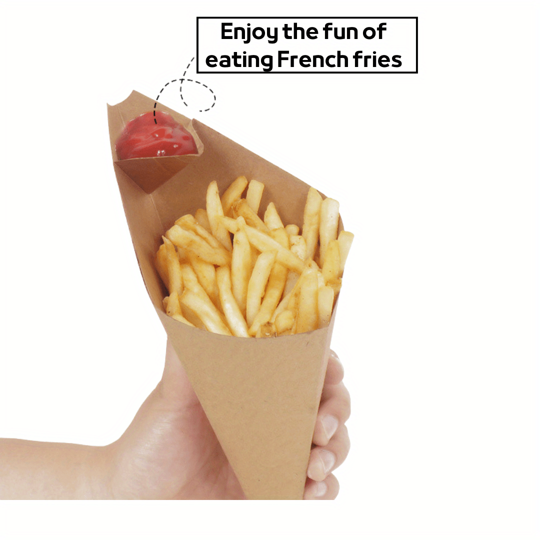 Fast Food Potato Chip Cartons Packaging Pastry Container Kraft French Fries  Cup