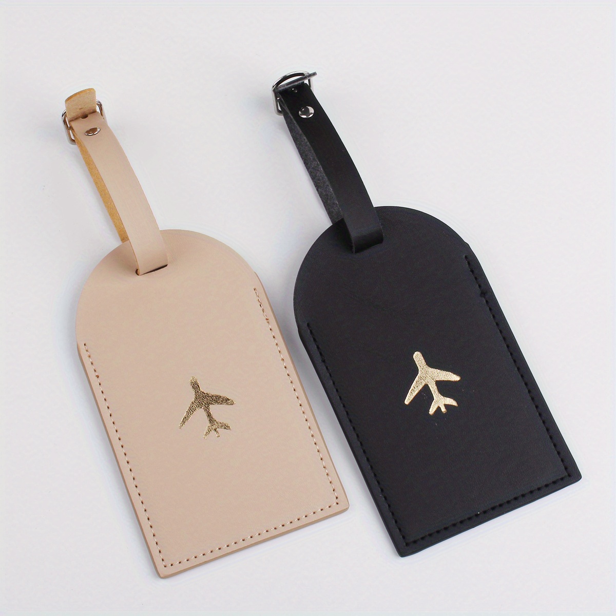 TEMU 2pcs/ Set Fashion Travel Bronzing Luggage Tag For Couples