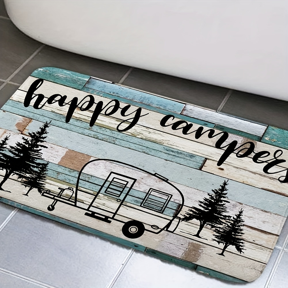 TEMU 1pc Wood Pattern Bath Rug, Super Soft Non-slip Absorbent Quick Drying Bath Mat, Washable Shower Carpet For Home Kitchen Bathroom, Bathroom