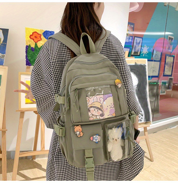 Large Capacity High School Student Backpack Schoolbag Girls - Temu ...