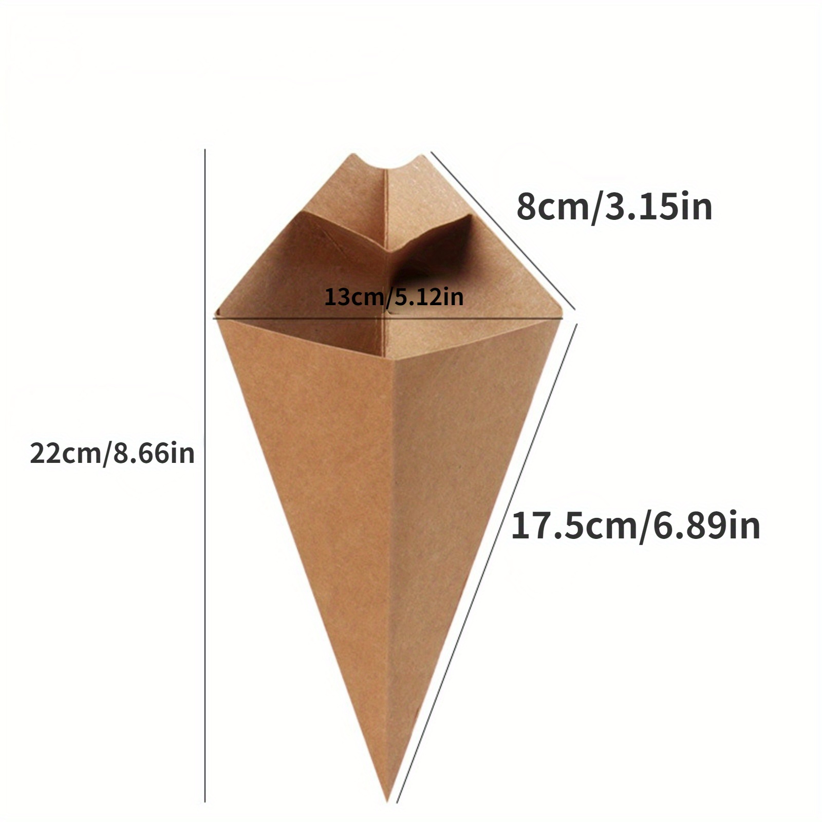 10pcs/20pcs, Triangular French Fries Box, Popcorn Bucket, Ketchup Box,  Disposable Conical Kraft Paper Box, Baked Sweet Potato Packaging Box, Egg