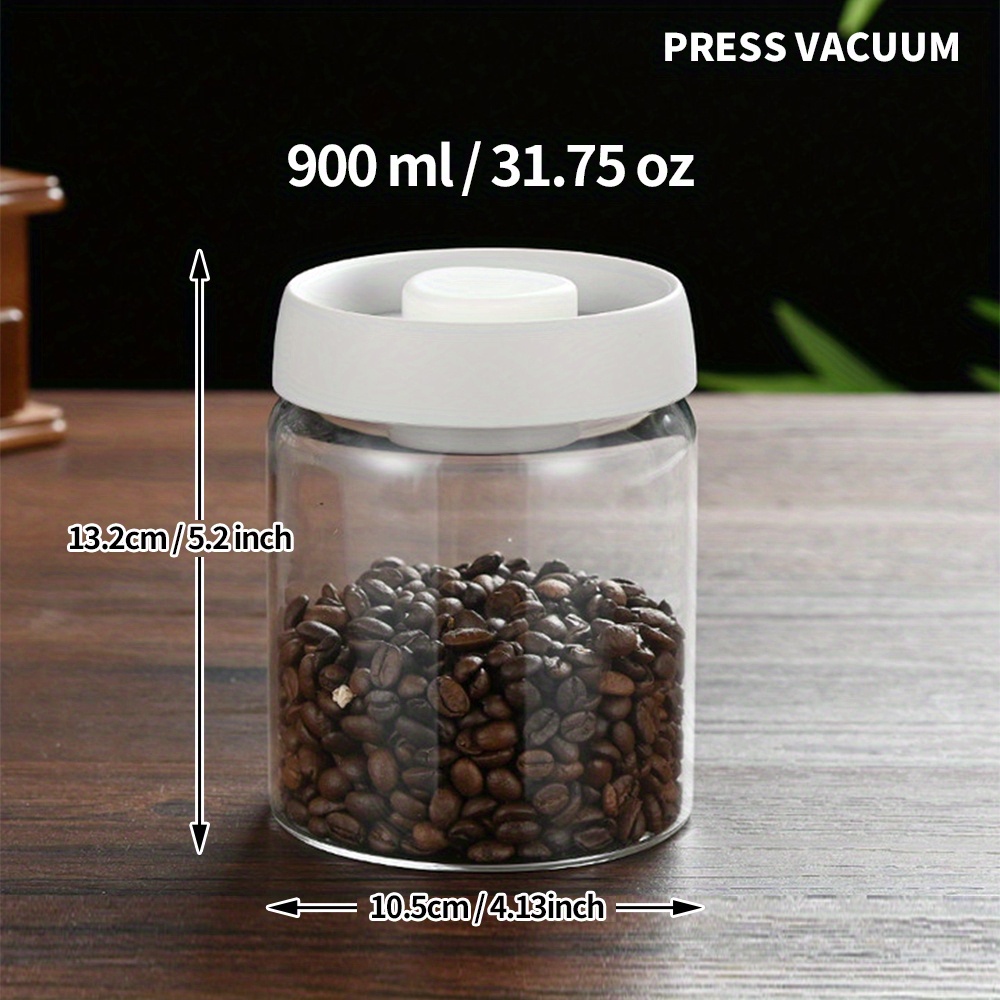 Set Of Glass Vacuum Sealed Kitchen Canisters With Black Lids, Integrated  Vacuum Pump Cover, Airtight, Heavy-duty Borosilicate Glass Container, ,  Ideal For Coffee Beans, Food, Snacks, Fresh Herbs