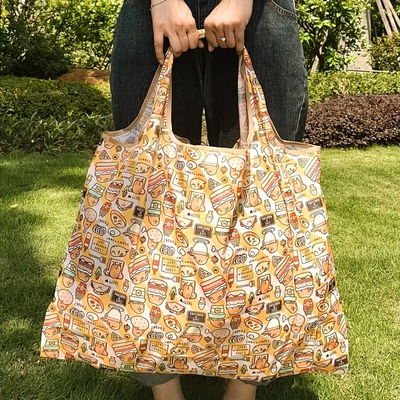 Printed Reusable Grocery Bags Portable Folding Supermarket - Temu ...