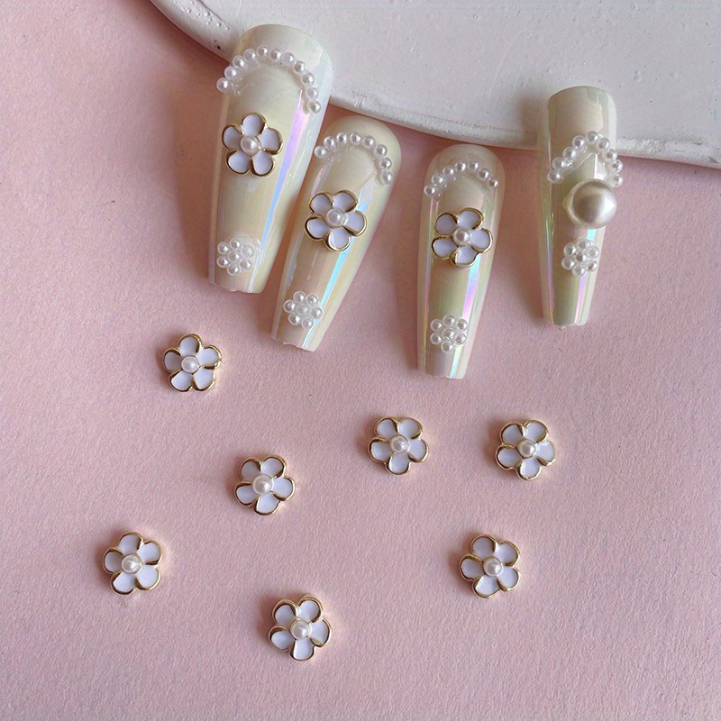 Fragrance Flower Nail Art Charms, Bow Nail Ornament, Alloy 3d