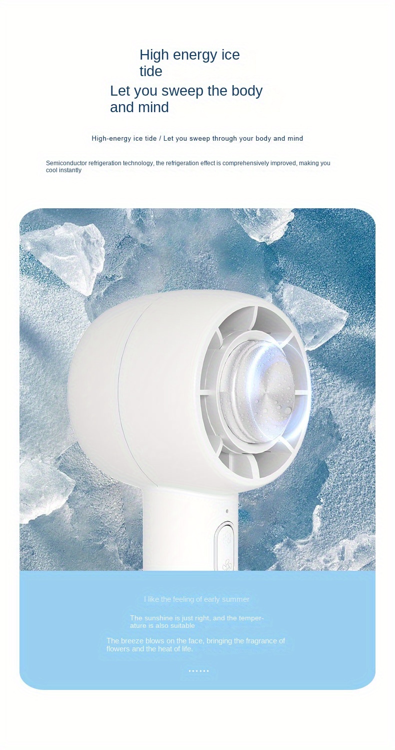 new ice compress handheld fan refrigeration desktop fan mini usb fan semiconductor cold sheet fan details 4