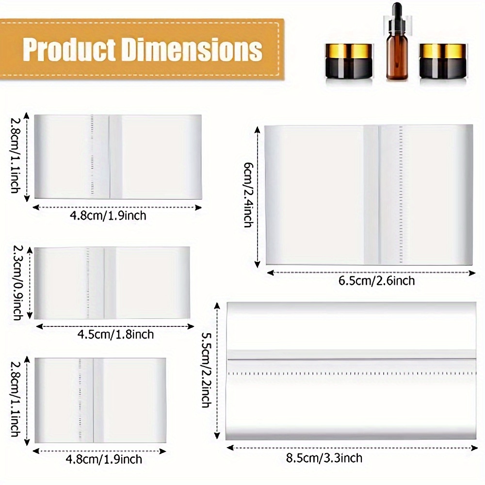 Image of 500pcs Clear Shrink Band For Bottles Pvc Heat Shrink Wrap For Jars Perforated Shrink Wrap For Bottles Shrink Band Tamper For Cans And Tins, 5 Size, 100pcs Size
