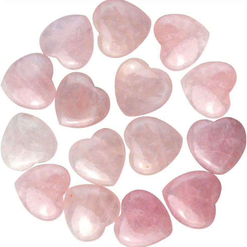 TEMU 10pcs Of 0.8-inch Natural Crystal Gemstones, Quartz Heart-shaped Gemstones, Palm Stones Carved , Suitable For Valentine's Day, Day, Easter,