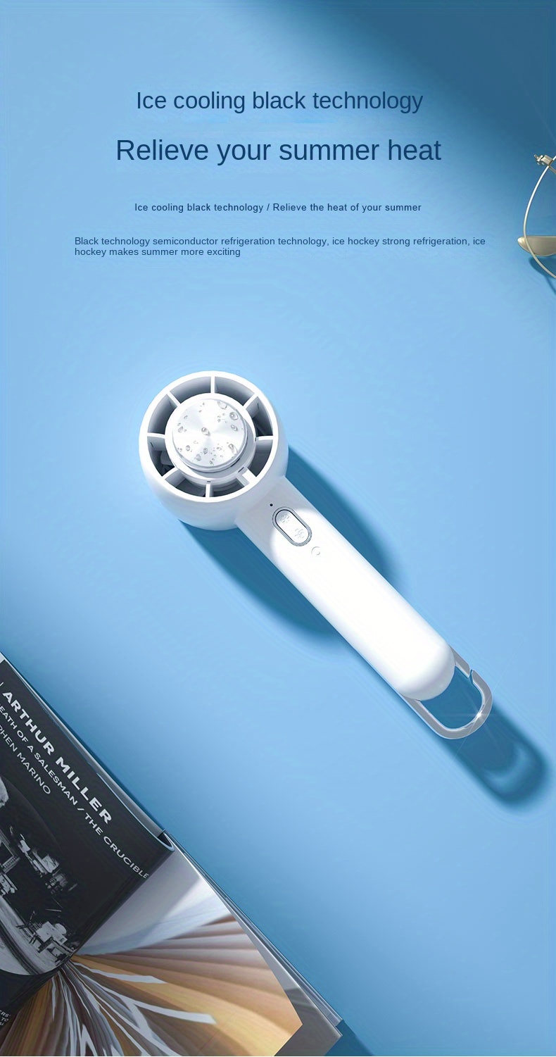 new ice compress handheld fan refrigeration desktop fan mini usb fan semiconductor cold sheet fan details 2