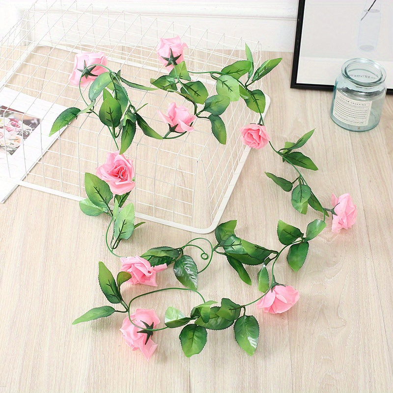 Artificial Rose Vine Flowers, Fake Rose Garland Flower Hanging Ivy