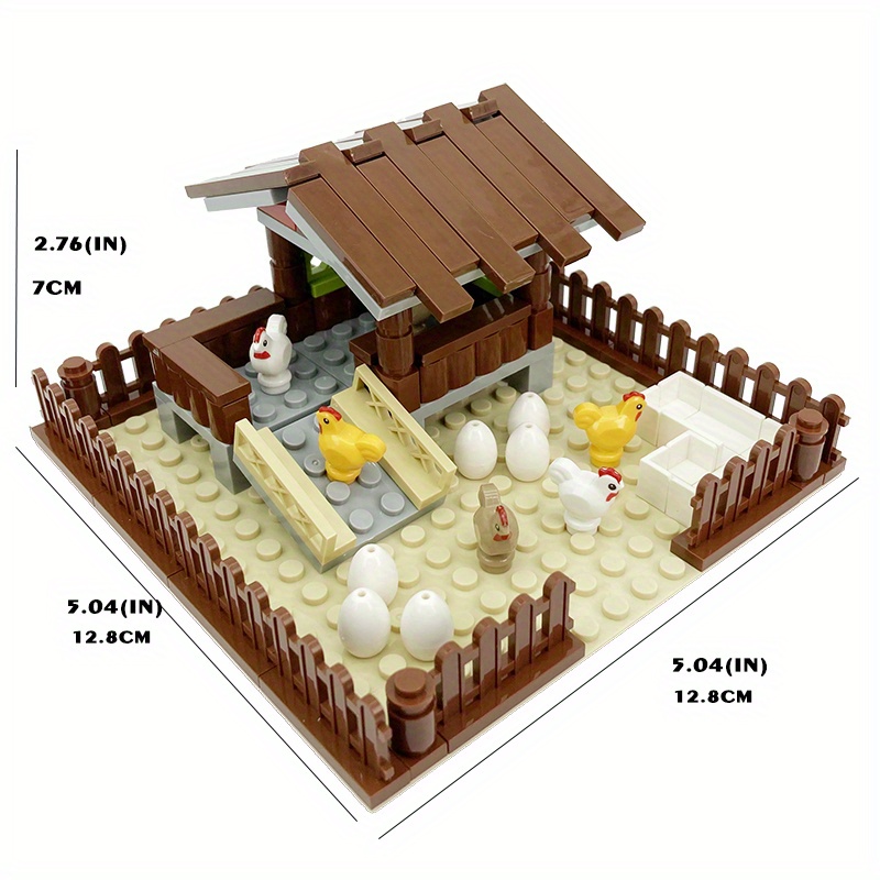 118pcs Farm Chicken Coop Building Blocks Set Diy Compatible Farm Ranch