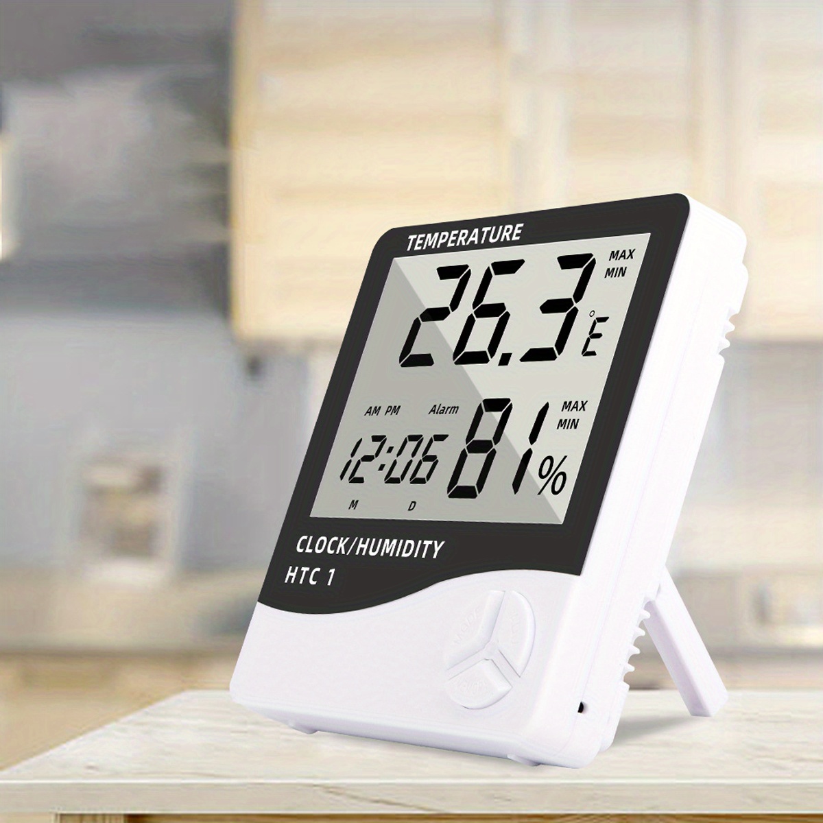 New Digital LCD Temperature Humidity Meter Clock Indoor Hygrometer  Thermometer