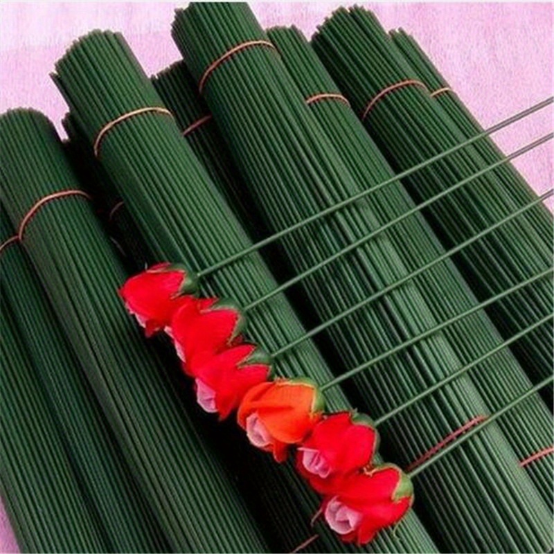 Green Floral Wire Sticks For Arranging Crafts, Stocking, Weddings