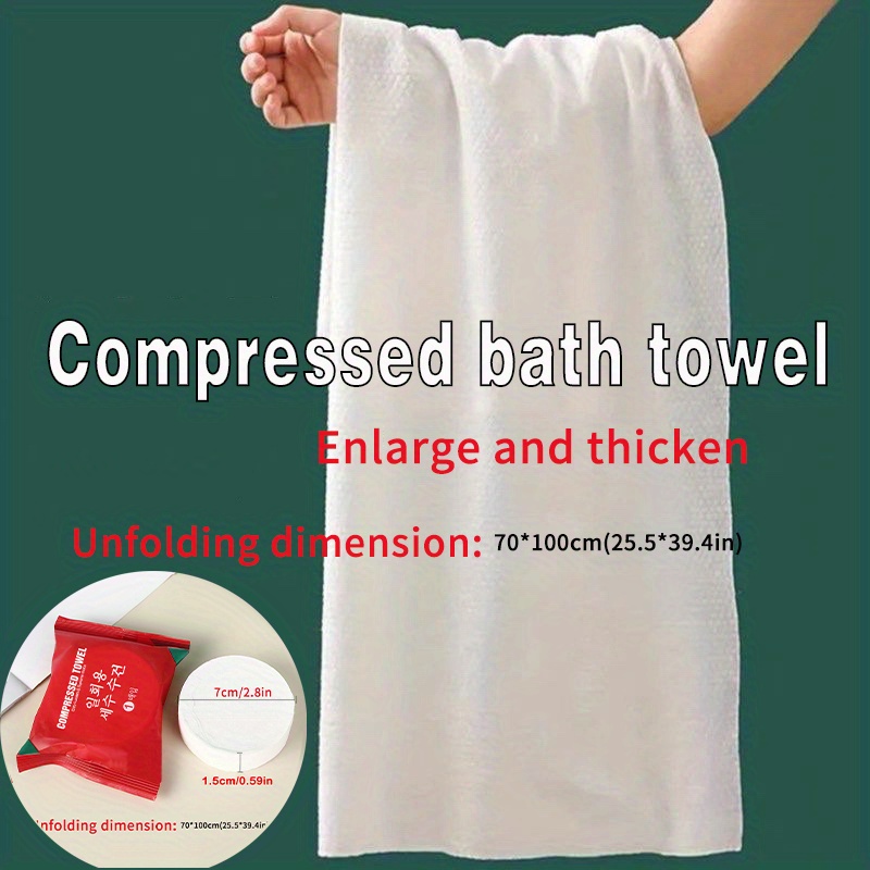 Compression Bath Towel Plus Thick Travel Bath Towel Shower - Temu