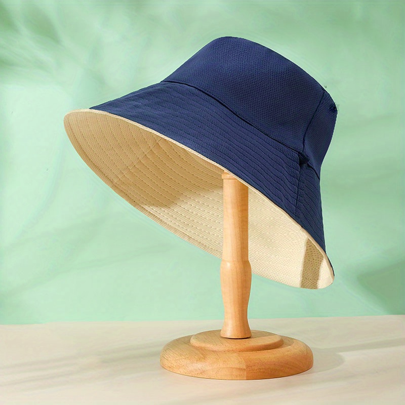Double Sided Wear Sporty Bucket Hat Wide Brim Uv Protection Simple