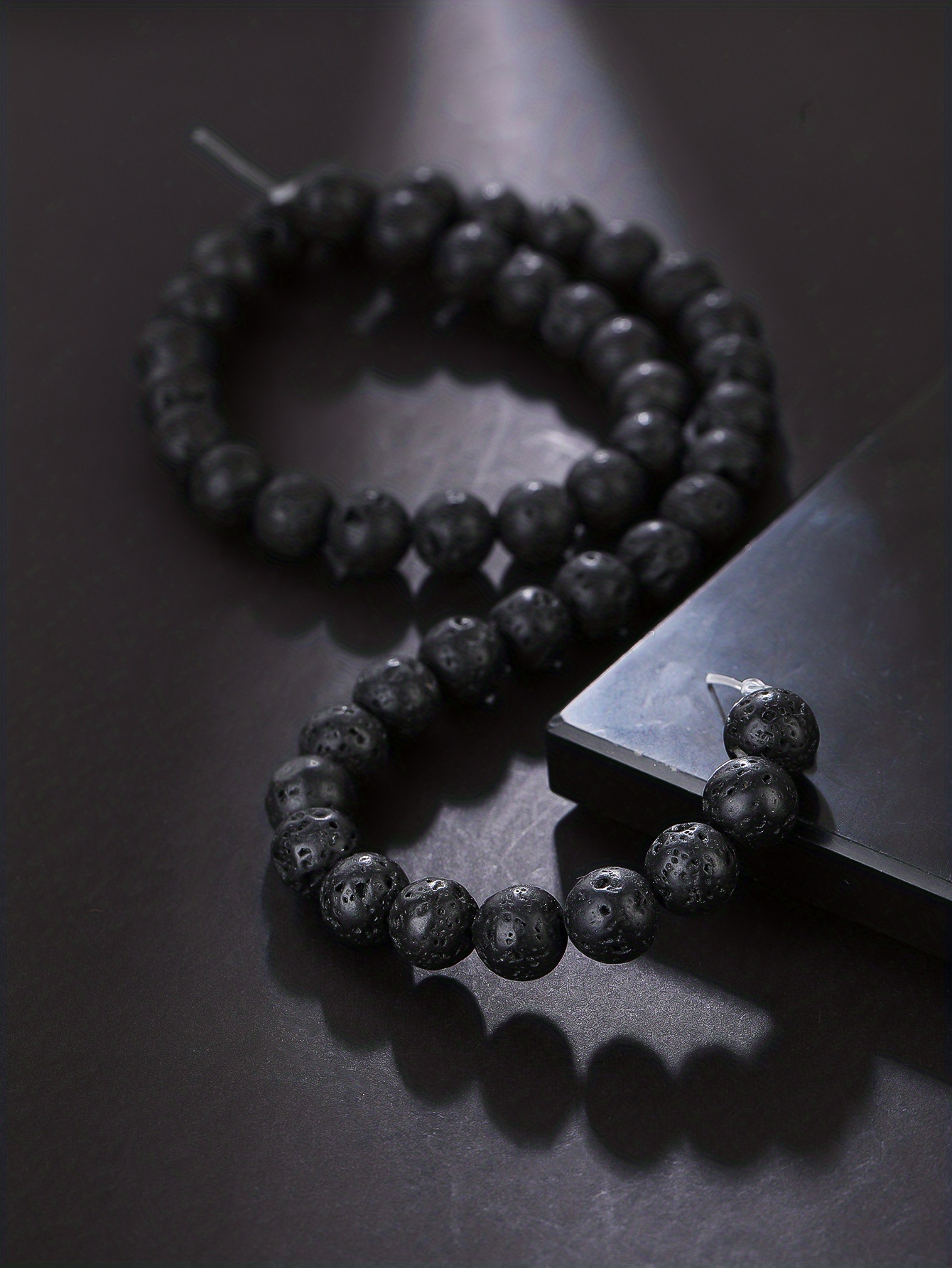 4-10mm Natural Black Volcanic Lava Stone Round Beads 15 Pick Size For  Jewelry Making Diy Bracelet Accessories