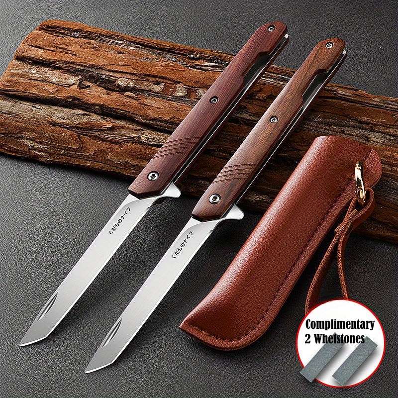 3inch fruit knife with leather sheath