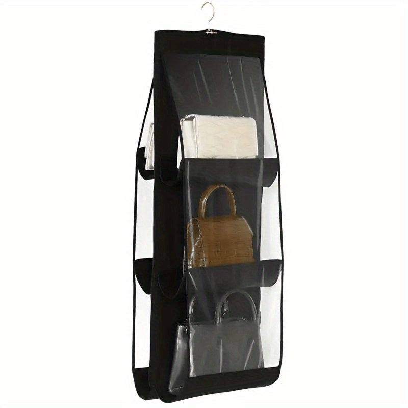 Clear Double-Sided Bag Organizer with 6 Pockets