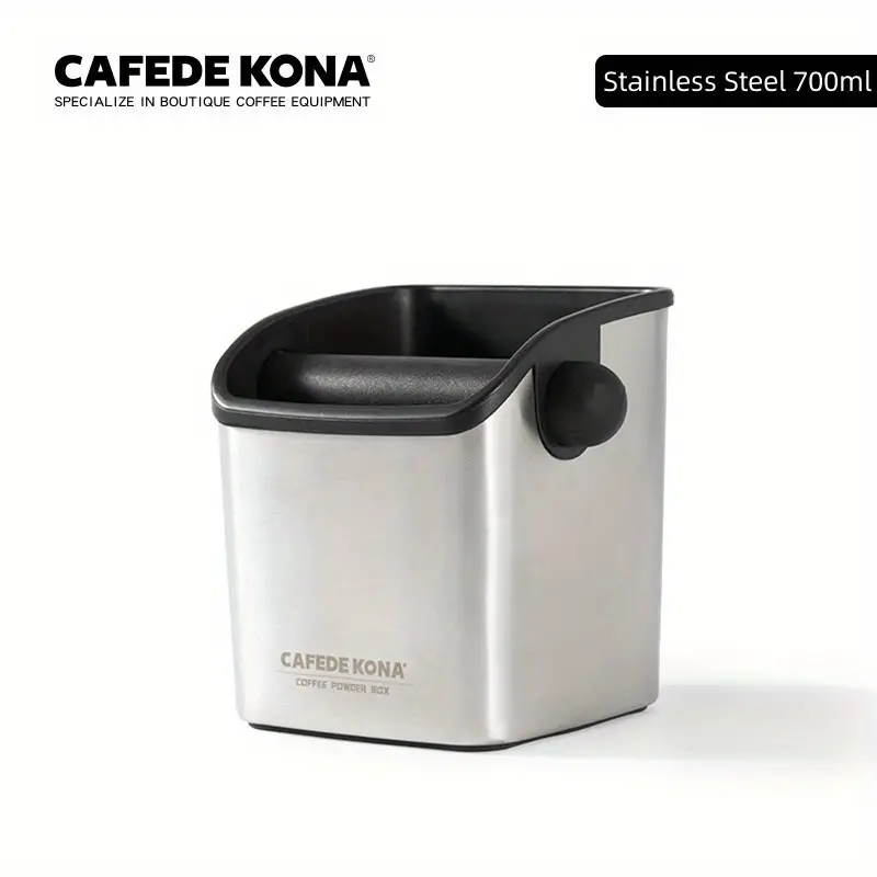 1pc cafede kona coffee shaker home semi automatic coffee maker powder grounds box stainless steel coffee grounds bucket 700ml details 1