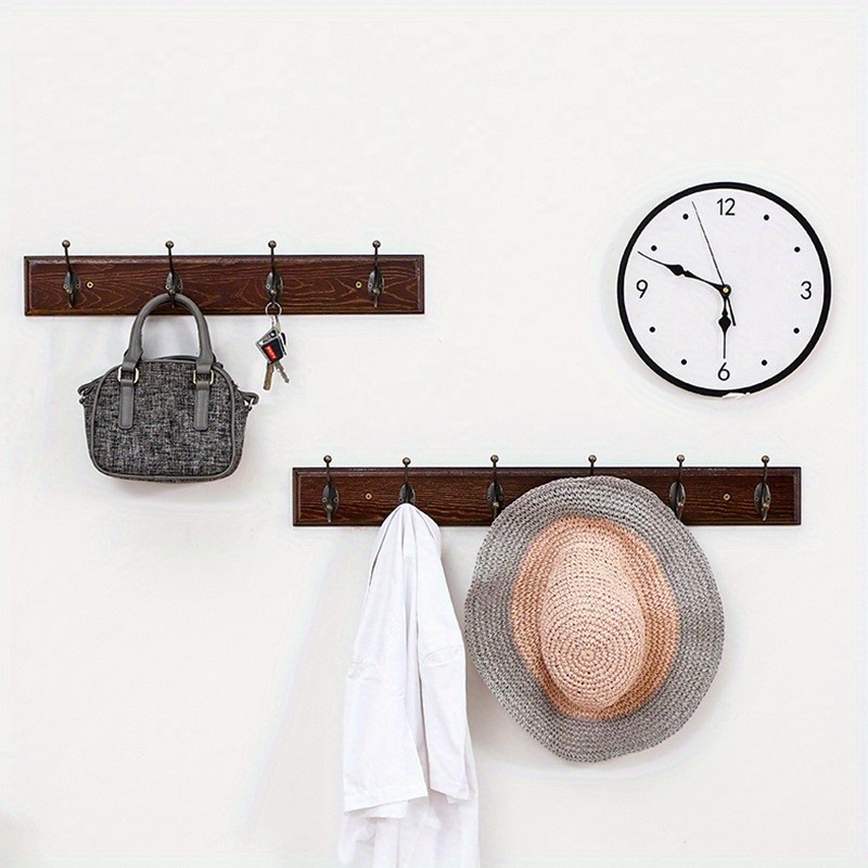 6-Pack Heavy Duty Wall Mount Coat Hooks - Black Metal, Holds 40 Lbs Each, For Towels, Bags, Hats, Keys