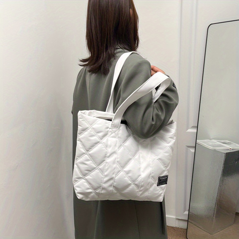 Puffer Tote Bag - Cream