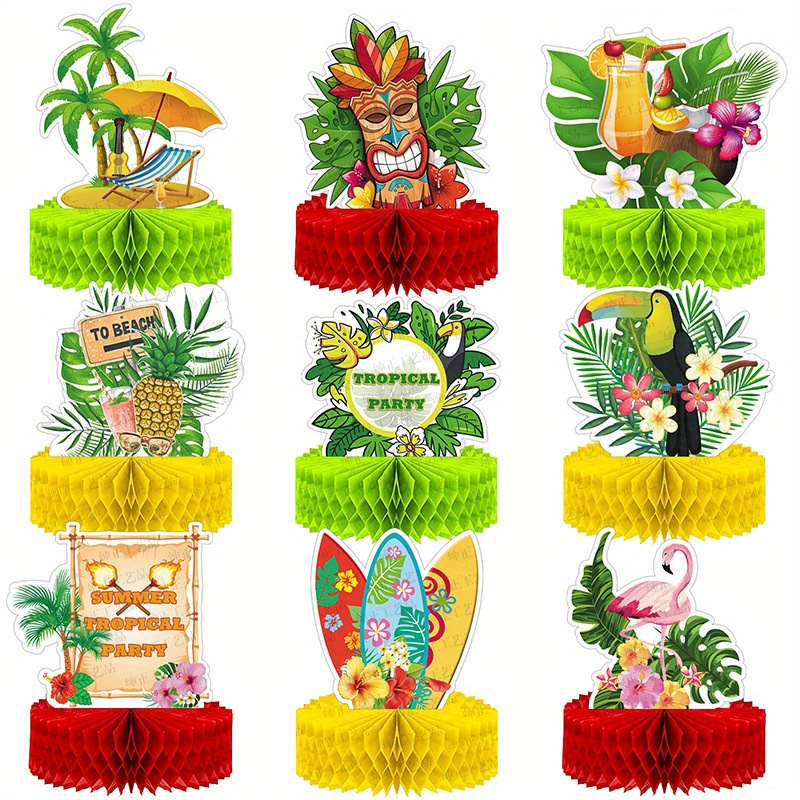 Hawaiian Theme Party Decorations Summer Flamingo Honeycomb - Temu