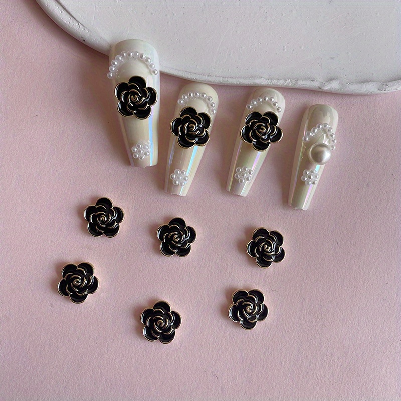 Fragrance Flower Nail Art Charms, Bow Nail Ornament, Alloy 3d