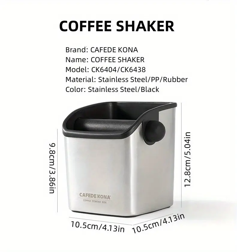 1pc cafede kona coffee shaker home semi automatic coffee maker powder grounds box stainless steel coffee grounds bucket 700ml details 0