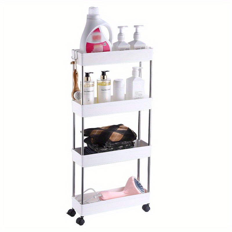 3/4 Layer Kitchen Storage Rack Cart Bathroom Movable Shelf With Wheel Room  Gap Slim Holder Assemble Plastic Slide Organizer - Price history & Review, AliExpress Seller - AIHOME Sweety Living Store