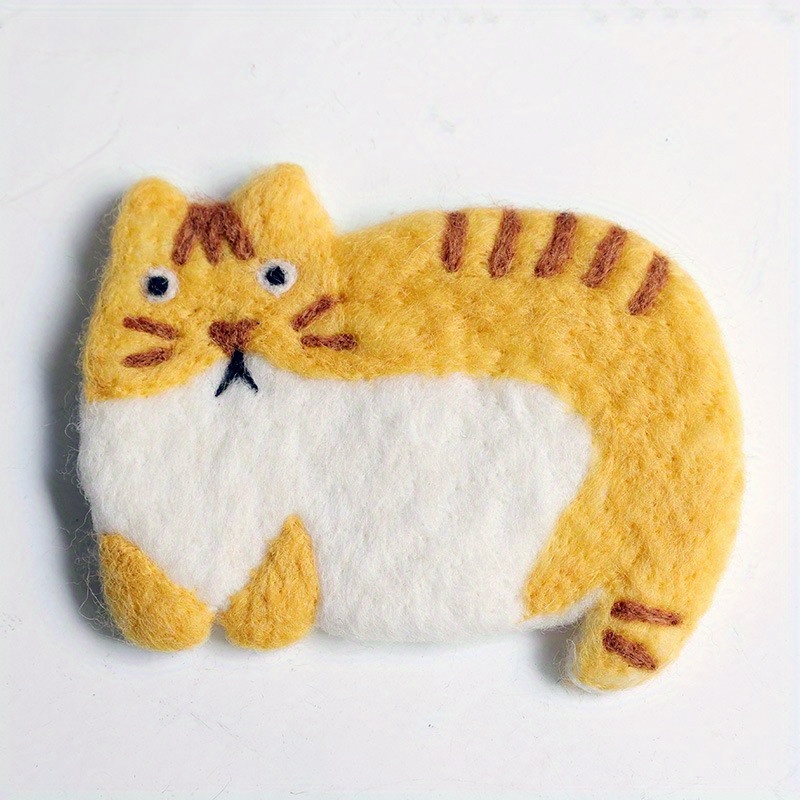 Cute Cat Coasters Hot selling Wool Felt Tableware Home - Temu