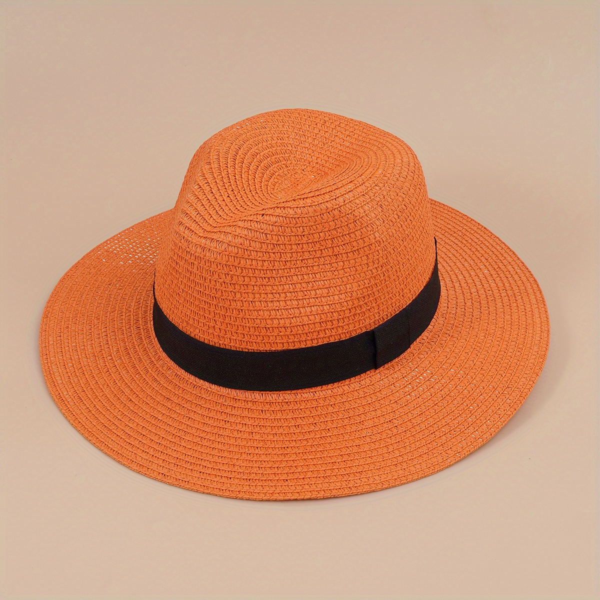 1pc Natural Grass Hat, Men's Panama Cowboy Hat, Fashion Versatile Foldable  Adjustable Straw Sun Hat