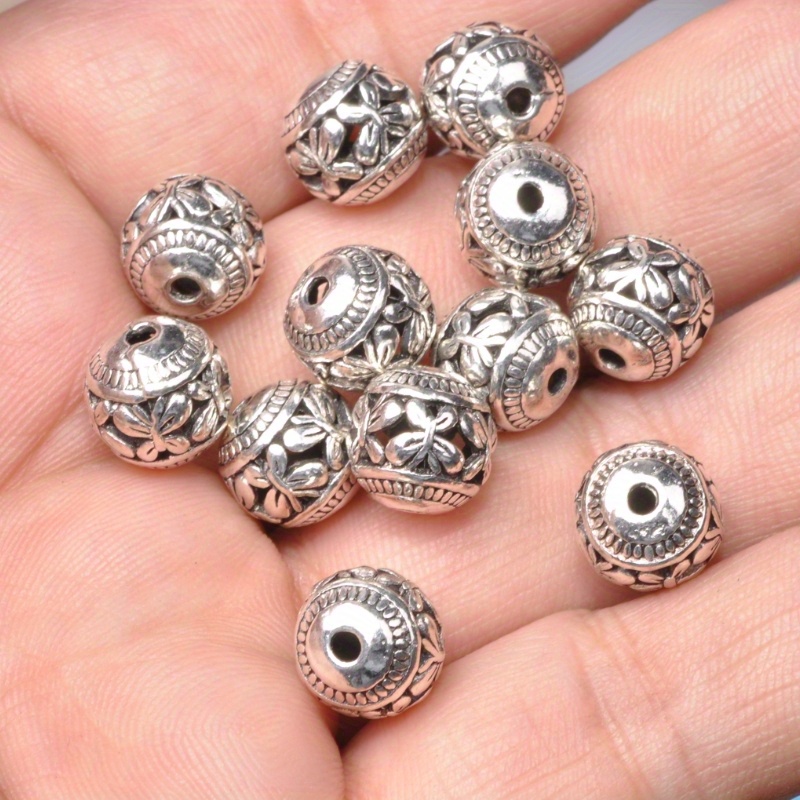 10pcs 11x12mm Antique Silver Plated Elegant Butterfly Loose Spacer Beads  Charm Necklace Diy Bead Jewelry Accessories Hole Fit 1mm Cord