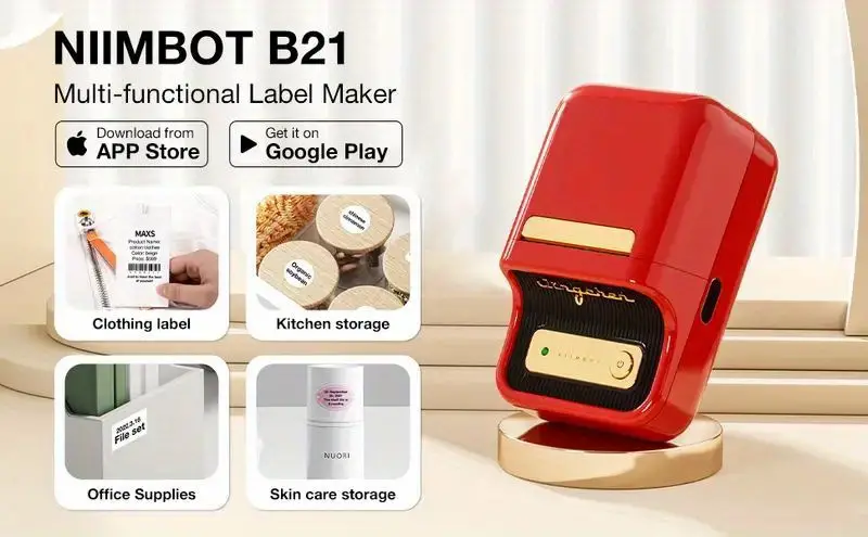 niimbot b21 label printer wireless thermal label sticker inkless labeling machine for supermarket home office school etc details 2