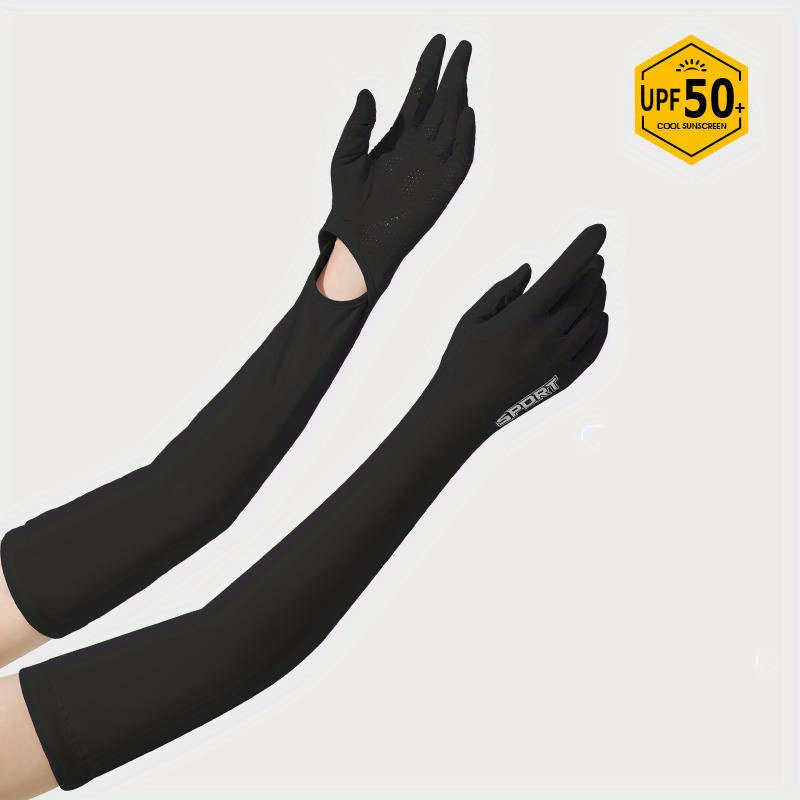 1 Pair Of Sun Protection Gloves For Women, Ice Silk, Anti-Uv, Anti