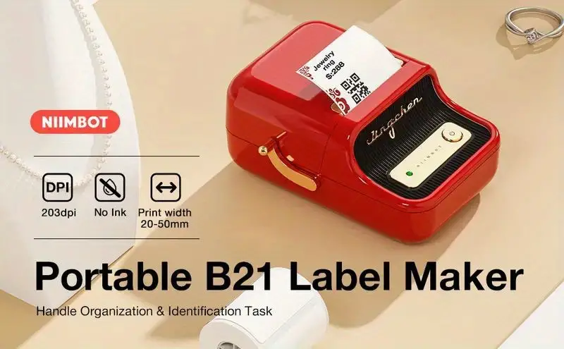 niimbot b21 label printer wireless thermal label sticker inkless labeling machine for supermarket home office school etc details 0