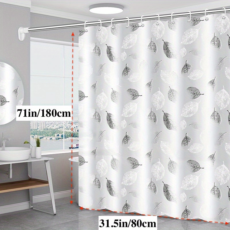 Cortina de ducha 3d impermeable antimoho, transparente, blanca, de  plástico, PEVA, con 12 ganchos