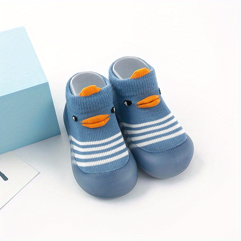 Youngsters' Breathable Cartoon Slip-On Ankle-High First Walkers Shoes - Soft Fabric & Non-Slip Rubber Sole Indoor/Outdoor Toddler Sneakers with Adorable Animal & Food Design, All-Season Comfort, Indoor Toddler Shoes, Playful Toddler Footwear, Flexible Toddler Footwear