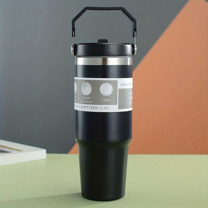 30oz Sport Vacuum Insulated Stainless Steel Water Bottle - Black