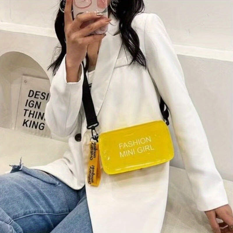 Transparent Jelly Bag Girl Fashion Messenger Bag Fashion Summer Mini, Clear  Bag