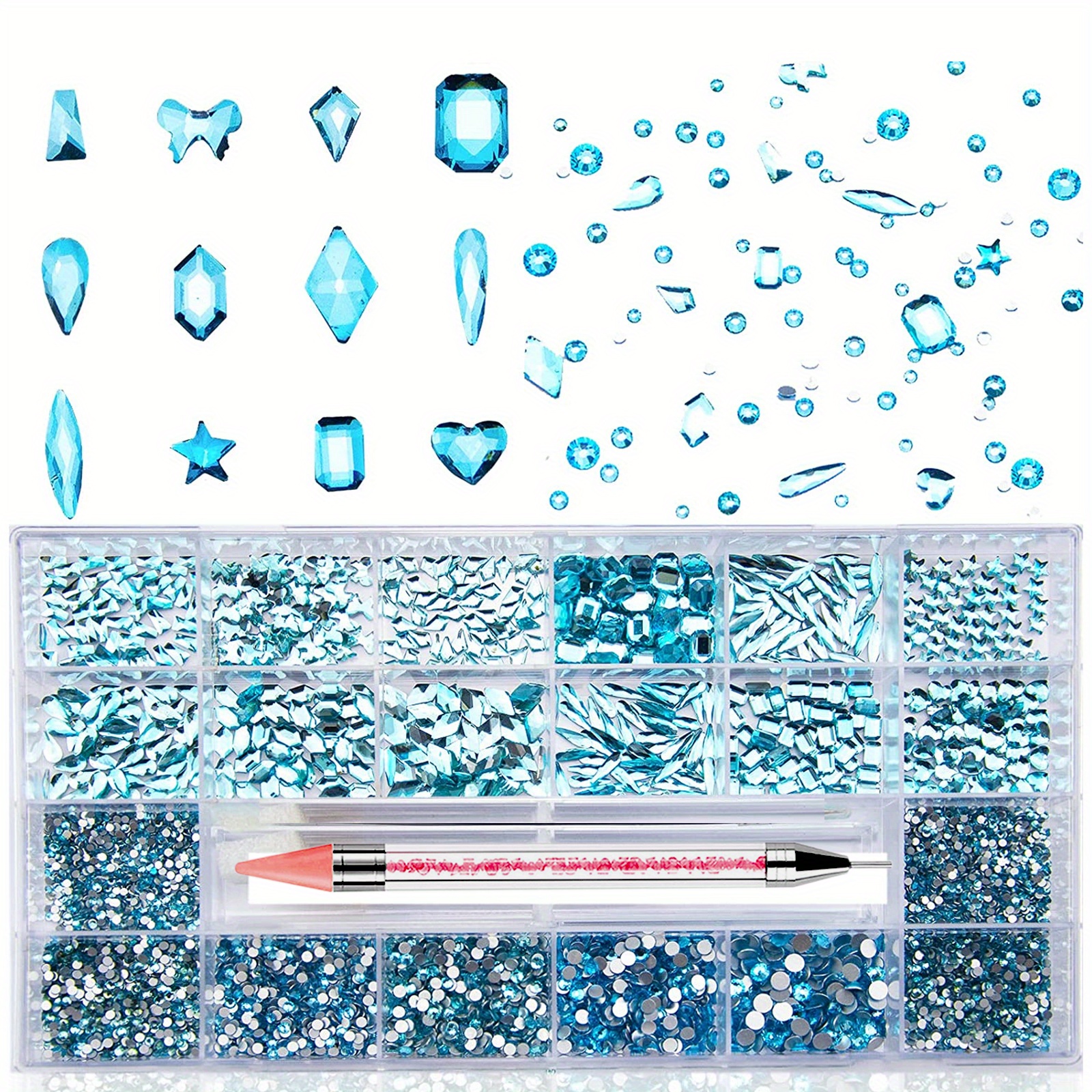 Multi shaped Rhinestones Kit With Wax Pen Glass Crystal Ab - Temu