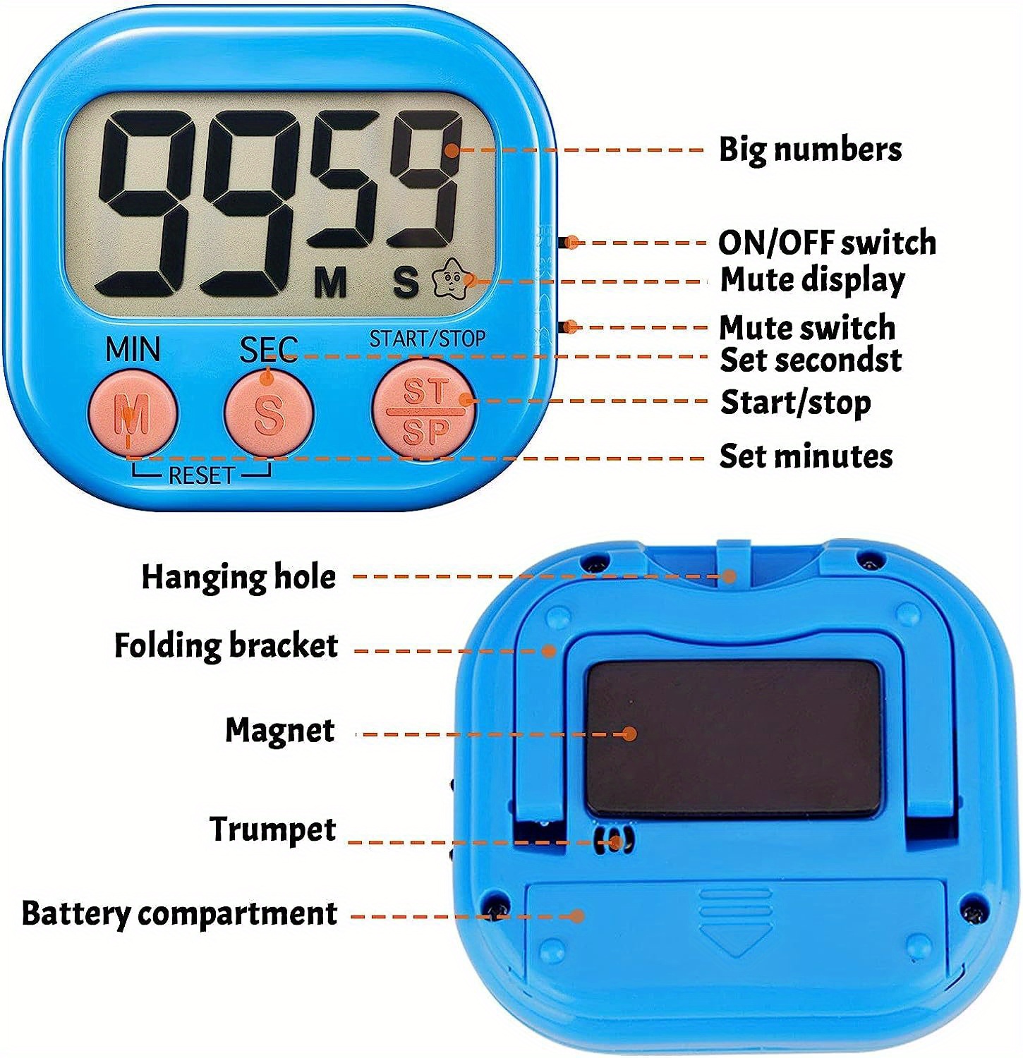 Dual-purpose Kitchen Baking Timer With Self-discipline Reminder And  Electronic Alarm - Perfect For Bbq, School, And Back To School - Temu