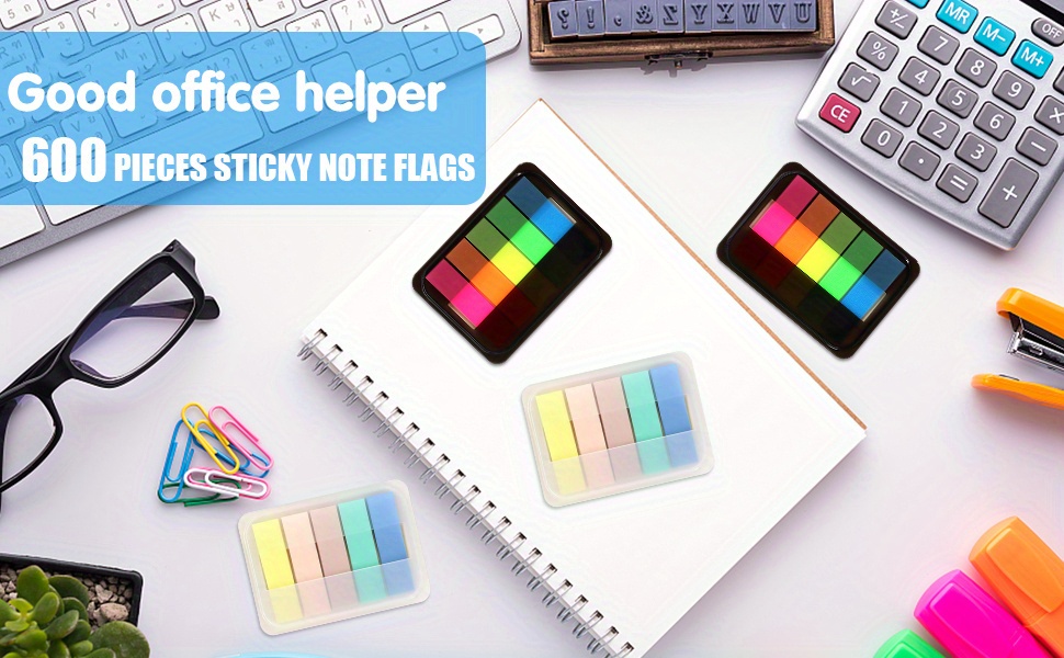 600 Pieces Sticky Index Tabs Page Flags, ALOTCHE Transparent Sticky Notes  with Box Book Sticky Tabs for Annotating Books Page Marks Bookmarks  Classify