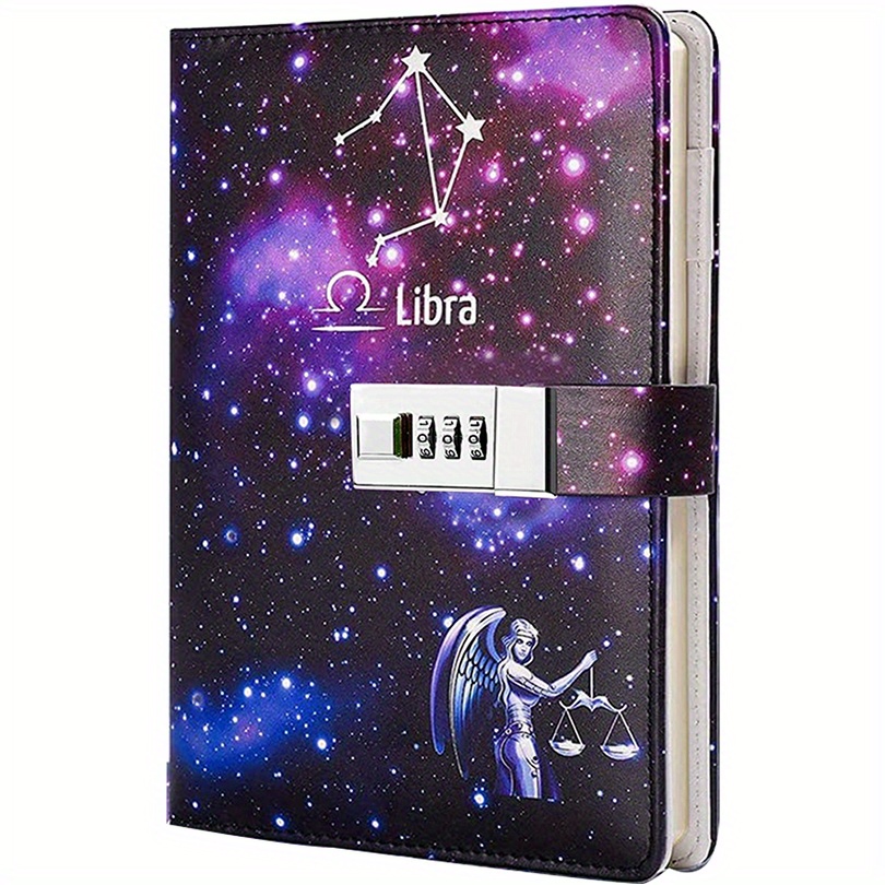 diary with lock starry sky journal for boys girls women lockable faux leather constellation diary personal secret locking refillable a5 notebooks 8 5 x 5 9