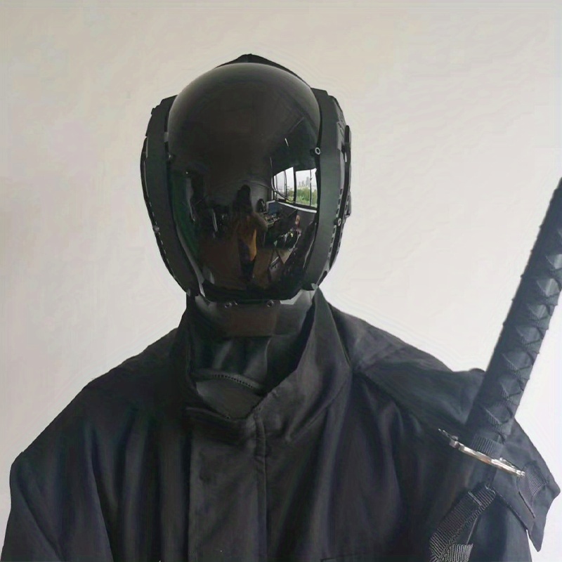 New Black Mirror Mask Cyberpunk Samurai Dj Party Cosplay - Temu