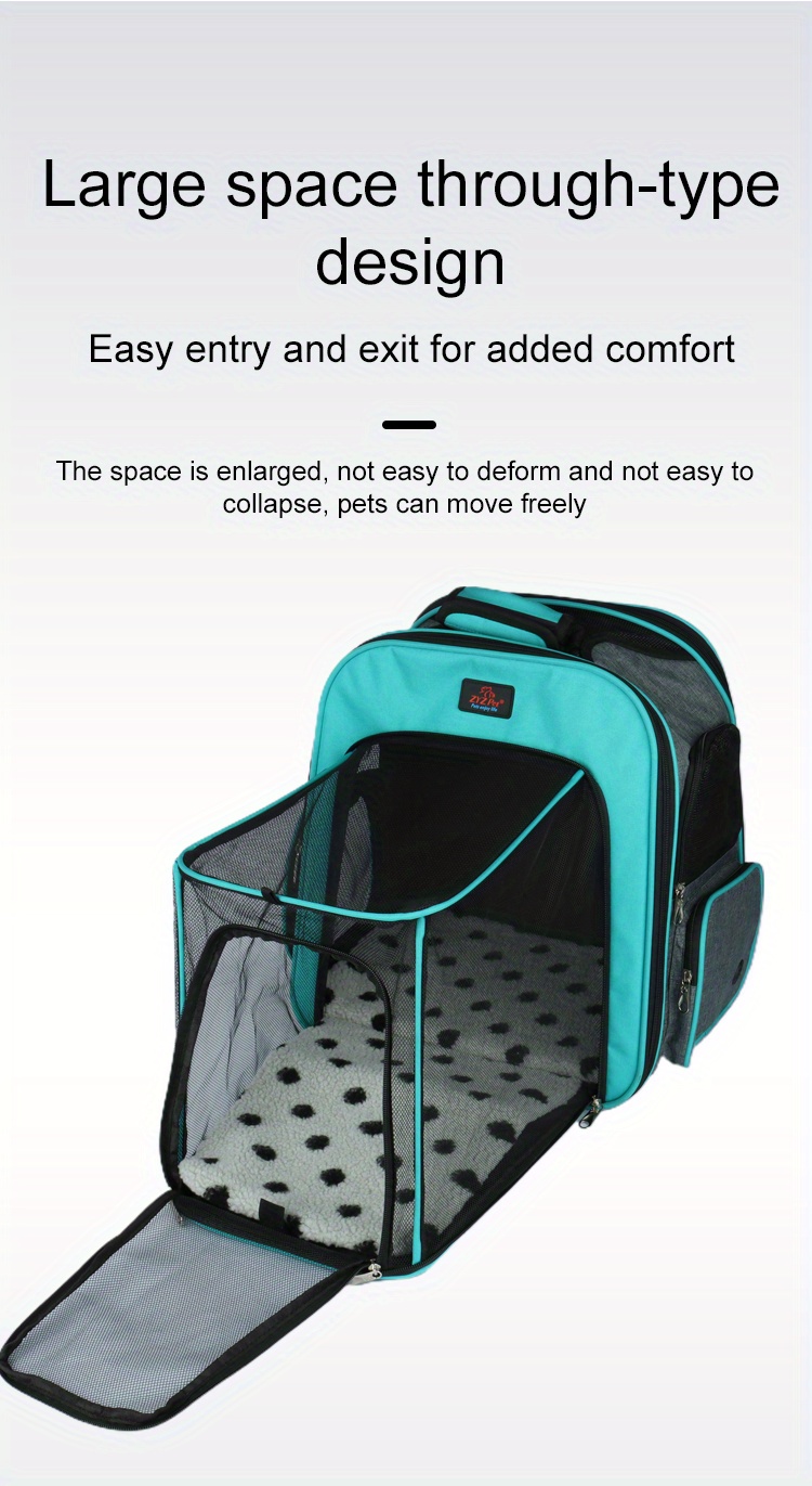 Airline approved Rolling Pet Carrier Telescopic Handle Temu