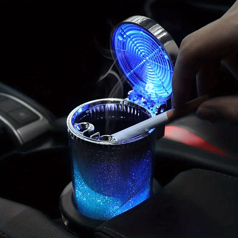 Accessori per auto Luci a LED Posacenere Posacenere luminoso creativo con  coperchio Portabicchieri per presa d'aria per auto Luce per atmosfera