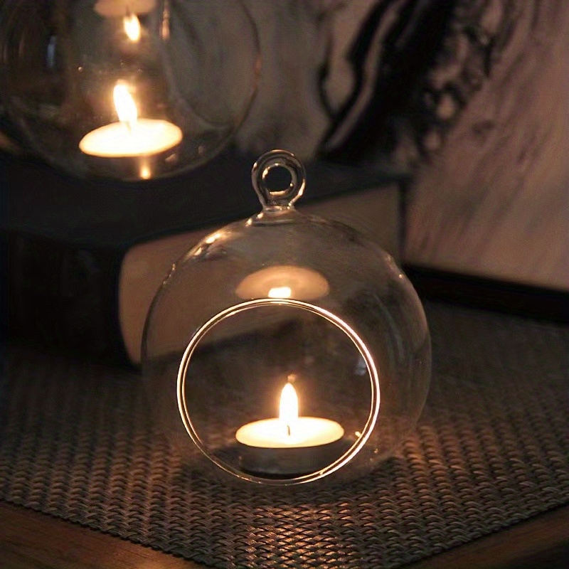 Sfera da appendere porta candela tea light in vetro in vetro borosilicato